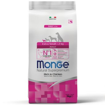 Сухой корм Monge Dog Daily Line Extra Small для взрослых собак миниатюрных пород, из курицы 3 кг Сухой корм Monge Dog Daily Line Extra Small для взрослых собак миниатюрных пород, из курицы 3 кг