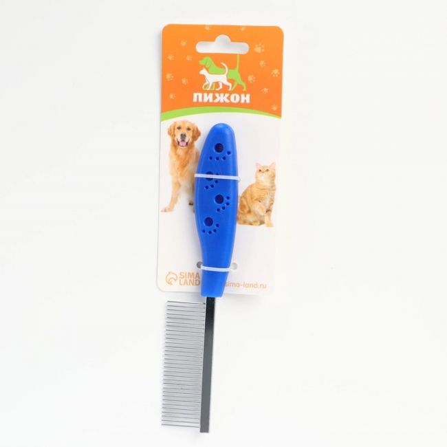 Расчёска "Лапки" с пластиковой ручкой, 17,5 х 3 см, синяя