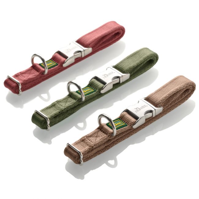 Hunter ошейник для собак ALU-Strong Inari S (30-45 см) нейлон с металлической застежкой оливковый