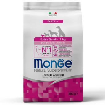 Сухой корм Monge Dog Daily Line Extra Small для щенков миниатюрных пород, из курицы 800 г Сухой корм Monge Dog Daily Line Extra Small для щенков миниатюрных пород, из курицы 800 г