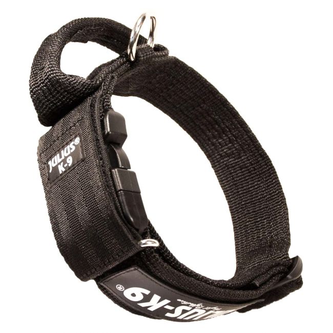 JULIUS-K9 ошейник для собак Color & Gray (47-67см/5см), закрытая ручка + скрытый локер, черный СКИДКА 50%
