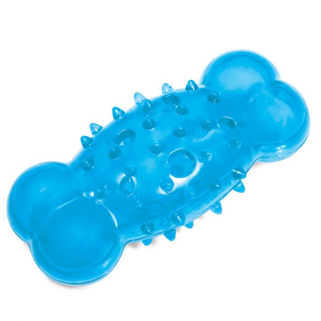 Игрушка для собак из термопластичной резины "Косточка шипованная с отверстиями", 135мм