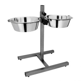 Миска двойная Mr.Kranch из нержавеющей стали на штативе 2х1,8 л Миска двойная Mr.Kranch из нержавеющей стали на штативе 2х1,8 л