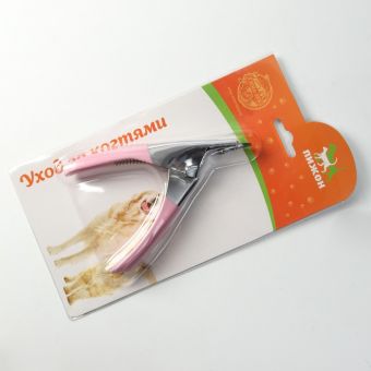 Когтерез-гильотина с прорезиненной ручкой, отверстие 7 мм, розовый Когтерез-гильотина с прорезиненной ручкой, отверстие 7 мм, розовый