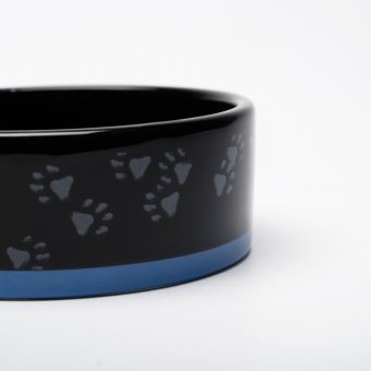 Миска керамическая "Черный кот", 12,5 х 4,5 см, 300 мл, синяя