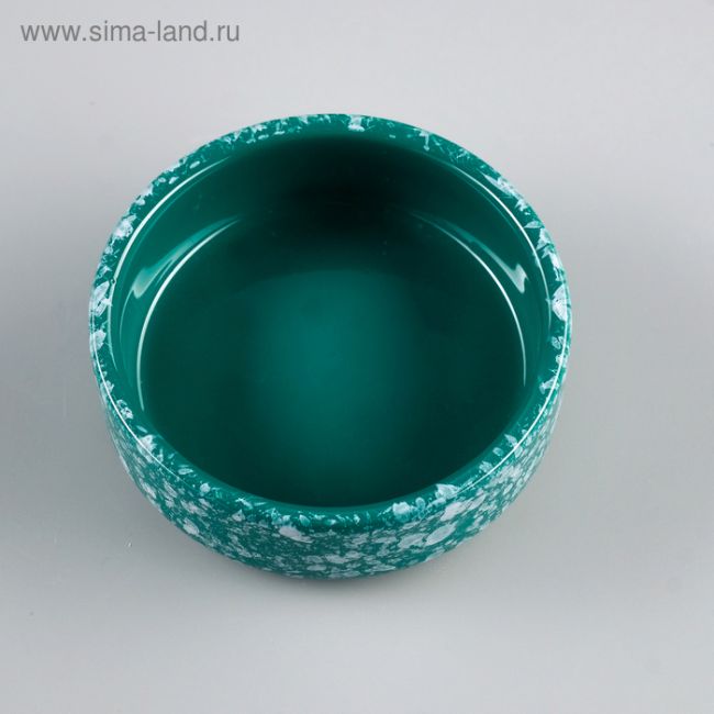 Миска керамическая для грызунов "Брызги", 8,5 х 3 см, 100 мл, зелёная