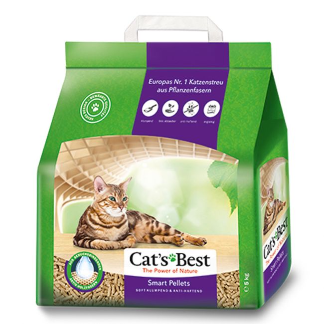 Наполнитель для кошачьих туалетов Cat's Best Smart Pellets 10л*5кг, древесный комкующийся