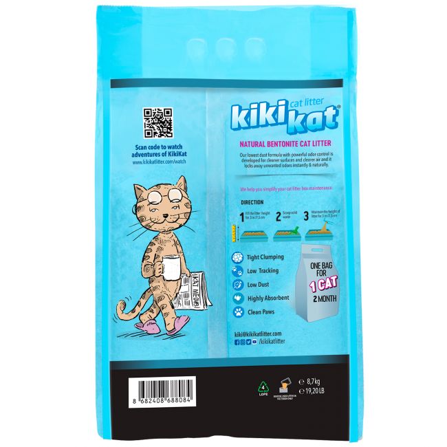Бентонитовый наполнитель для кошачьего туалета "KikiKat" супер-белый комкующийся "Активированный уголь" 10 л. Бентонитовый наполнитель для кошачьего туалета "KikiKat" супер-белый комкующийся "Активированный уголь" 10 л.