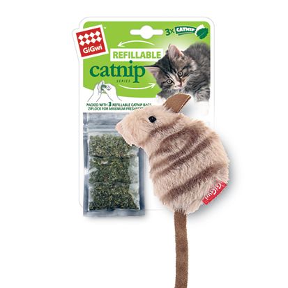 75382 Игрушка для кошек Мышка с кошачьей мятой 10см, серия REFILLABLE CATNIP