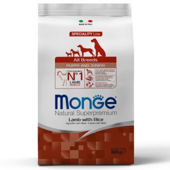 Cухой корм Monge Dog Speciality Line Puppy&Junior корм для щенков всех пород, из ягненка с рисом 800 г Cухой корм Monge Dog Speciality Line Puppy&Junior корм для щенков всех пород, из ягненка с рисом 800 г