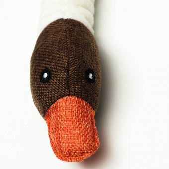 Игрушка текстильная "Утка" с пищалкой, 31 см, коричневая Игрушка текстильная "Утка" с пищалкой, 31 см, коричневая