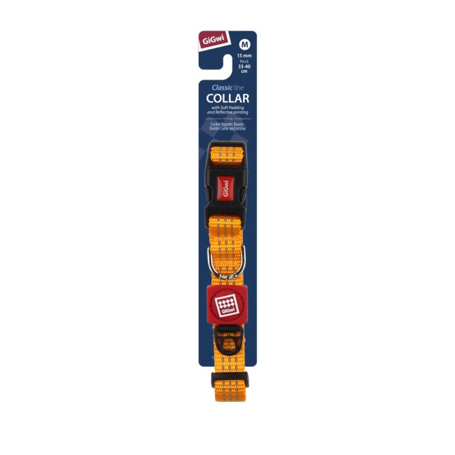 75485 Ошейник для собак желтый M, 1,5x33-40см, серия DOG'S LEADS & COLLARS