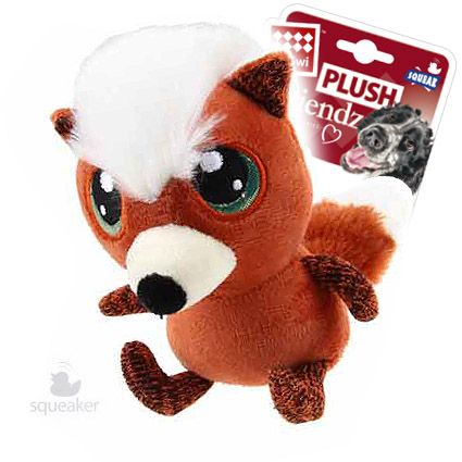 75351 Игрушка для собак Лиса с большими глазами с пищалкой 16см, серия PLUSH FRIENDZ