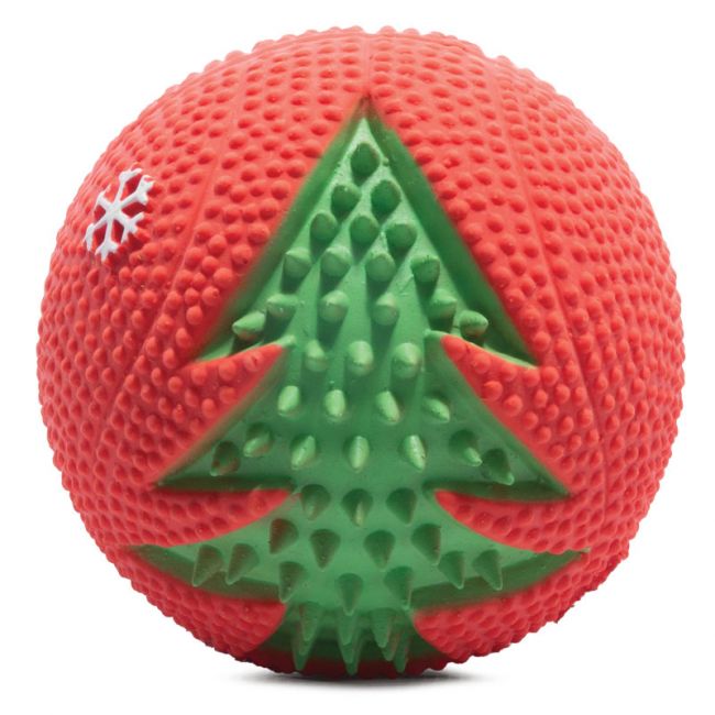 Игрушка для собак из латекса "Мяч с елкой", d75мм, серия NEW YEAR