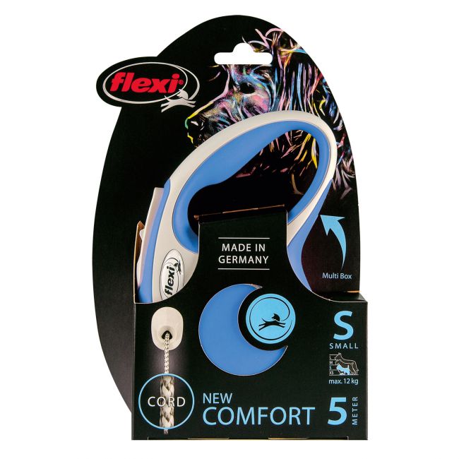 flexi рулетка NEW LINE Comfort S (до 12 кг) трос 5 м серый/синий flexi рулетка NEW LINE Comfort S (до 12 кг) трос 5 м серый/синий