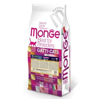 Сухой корм Monge Cat BWild LOW для взрослых кошек, низкозерновой, с мясом зайца 10 кг Сухой корм Monge Cat BWild LOW для взрослых кошек, низкозерновой, с мясом зайца 10 кг