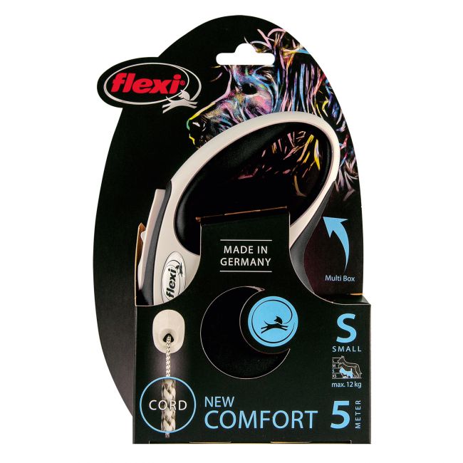 flexi рулетка NEW LINE Comfort S (до 12 кг) трос 5 м серый/черный flexi рулетка NEW LINE Comfort S (до 12 кг) трос 5 м серый/черный