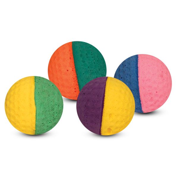 Игрушка для кошек "Мяч для гольфа", разноцветный, d40мм (пакет 25шт.)
