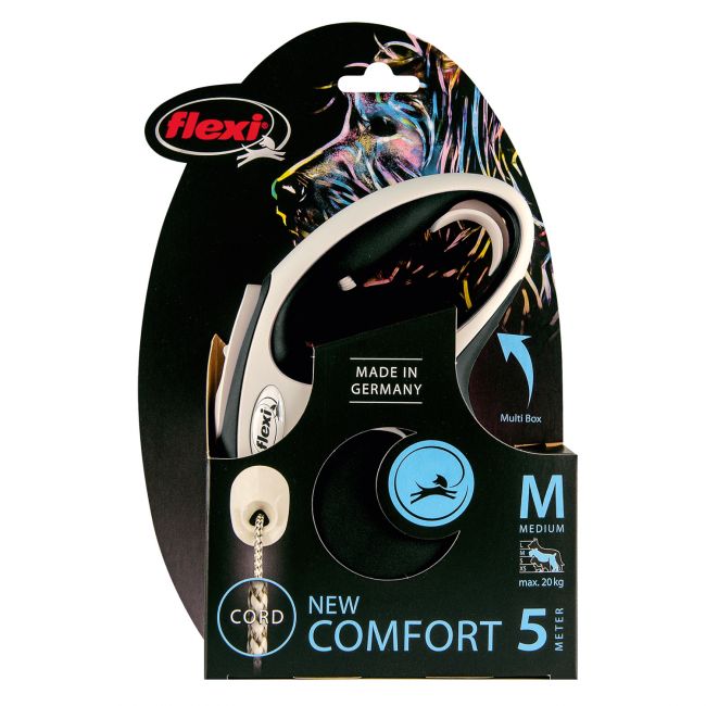 flexi рулетка NEW LINE Comfort М (до 20 кг) трос 5 м серый/черный flexi рулетка NEW LINE Comfort М (до 20 кг) трос 5 м серый/черный