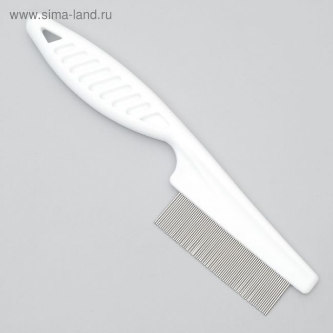 Расчёска с частыми зубьями, 18 см, пластиковая ручка, белая