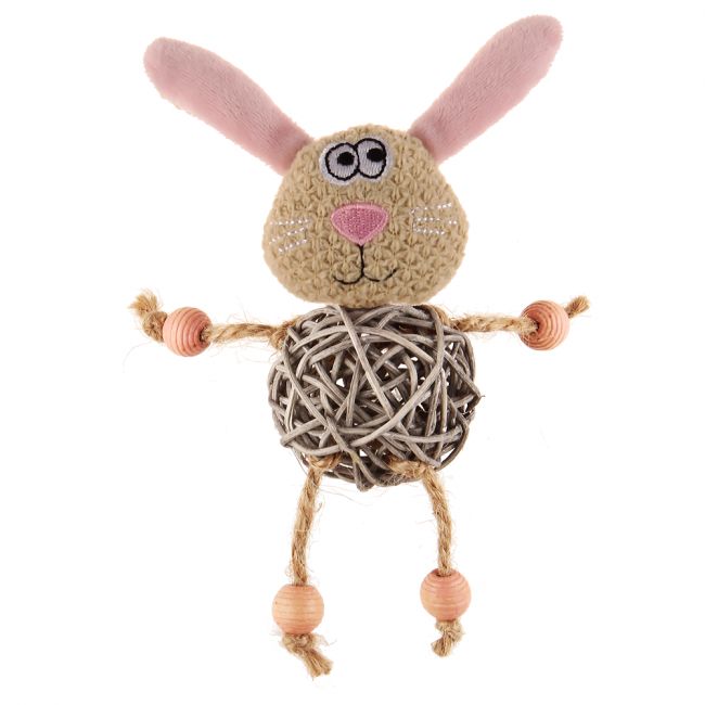 75522 Игрушка для кошек Зайчик с плетеным мячиком и колокольчиком 8см, серия CATCH & SCRATCH ECO 75522 Игрушка для кошек Зайчик с плетеным мячиком и колокольчиком 8см, серия CATCH & SCRATCH ECO