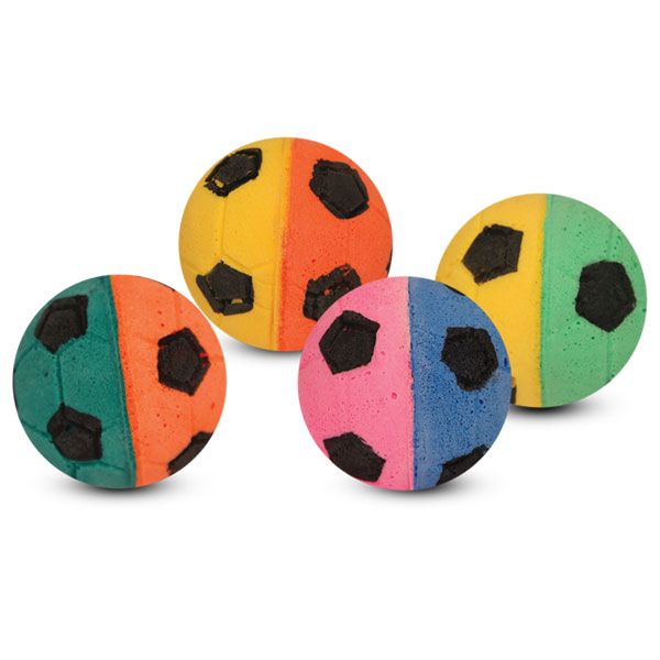 Игрушка для кошек "Мяч футбольный", разноцветный, d40мм (туба 60шт.)