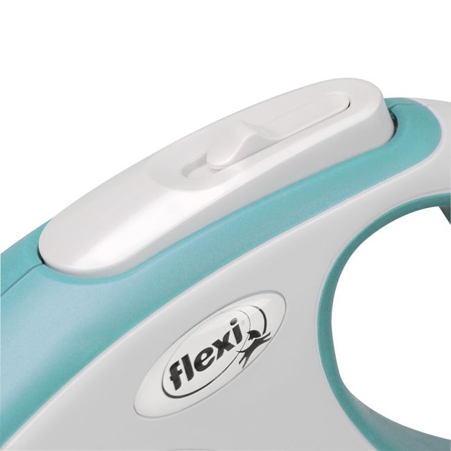 flexi рулетка NEW LINE Comfort M (до 25 кг) лента 5 м серый/голубой