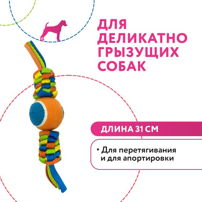 Petpark игрушка для собак Плетенка с теннисным мячом 6 см Petpark игрушка для собак Плетенка с теннисным мячом 6 см