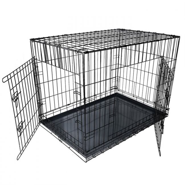 Клетка DogiDom для собак №6 с металлическим поддоном, складная, 121 х 78 х 83 см, черная Клетка DogiDom для собак №6 с металлическим поддоном, складная, 121 х 78 х 83 см, черная