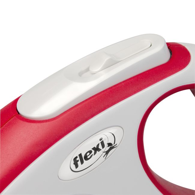 flexi рулетка NEW LINE Comfort M (до 25 кг) лента 5 м серый/красный