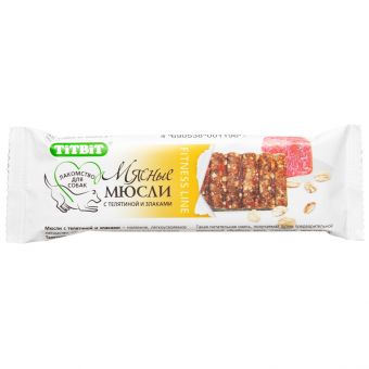 Лакомство TiTBiT Мюсли Fitness с телятиной и злаками для собак 40г СКИДКА 25%