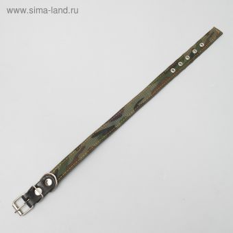 Ошейник брезентовый двухслойный "Камуфляж", 54 х 2,5 см, ОШ 35-45 см,