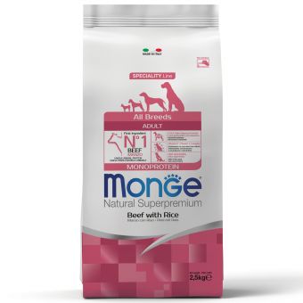 Сухой корм Monge Dog Speciality Line Monoprotein All Breeds Beef and Rice для взрослых собак всех пород, из говядины с рисом 2,5 кг Сухой корм Monge Dog Speciality Line Monoprotein All Breeds Beef and Rice для взрослых собак всех пород, из говядины с рисом 2,5 кг