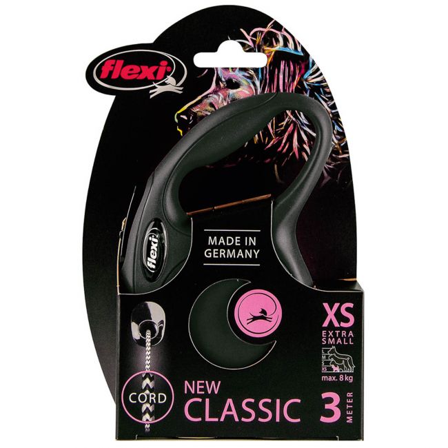 flexi рулетка New Classic XS (до 8 кг) 3 м трос черная flexi рулетка New Classic XS (до 8 кг) 3 м трос черная