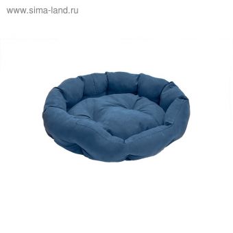 Лежанка "Бархатное облако" овальная, 49 х 40 х 17 см, синяя Лежанка "Бархатное облако" овальная, 49 х 40 х 17 см, синяя