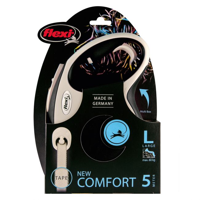 flexi рулетка NEW LINE Comfort L (до 60 кг) лента 5 м серый/черный flexi рулетка NEW LINE Comfort L (до 60 кг) лента 5 м серый/черный