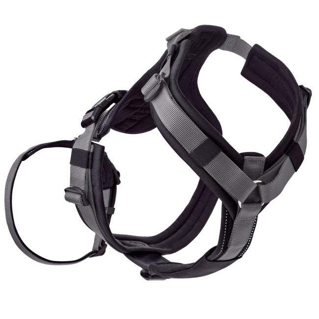 Hunter шлейка для собак Safety Maldon L (66-118 / 69-105 / 2,5 см) с ручкой, нейлон, черный/серый Hunter шлейка для собак Safety Maldon L (66-118 / 69-105 / 2,5 см) с ручкой, нейлон, черный/серый