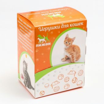 Шарик с перьями для кошек, 3,4 см, фасовка по 50 шт, микс цветов Шарик с перьями для кошек, 3,4 см, фасовка по 50 шт, микс цветов