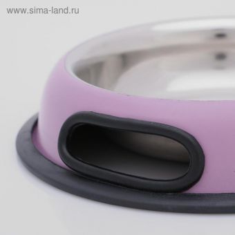 Миска с нескользящим основанием округлая цветная с ручкой, 470 мл Миска с нескользящим основанием округлая цветная с ручкой, 470 мл