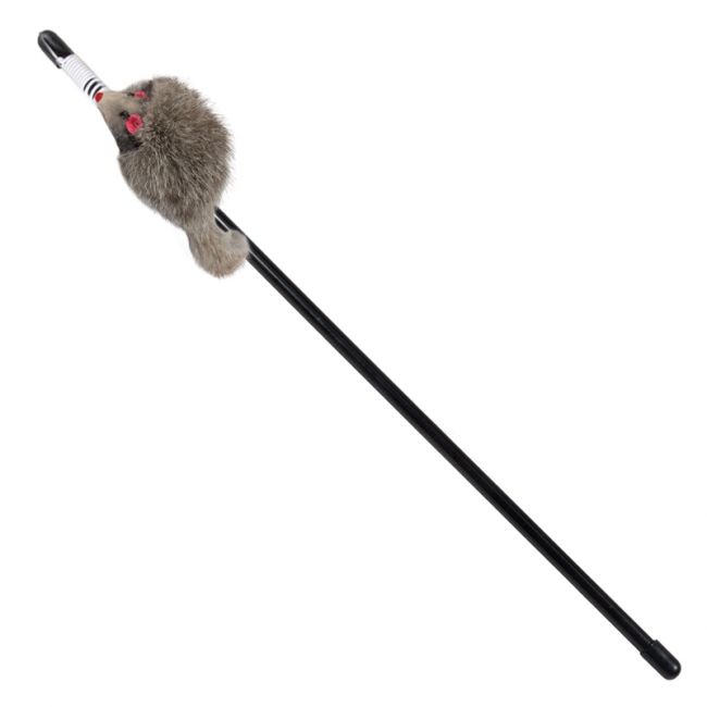 Игрушка-дразнилка для кошек "Серая мышка", 70/500мм