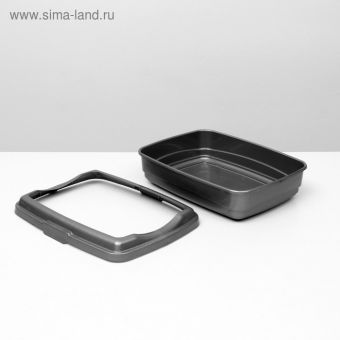 Лоток большой с бортиком Atlantis LUX, 43 х 33 х 12,5 см, серебро, Лоток большой с бортиком Atlantis LUX, 43 х 33 х 12,5 см, серебро,