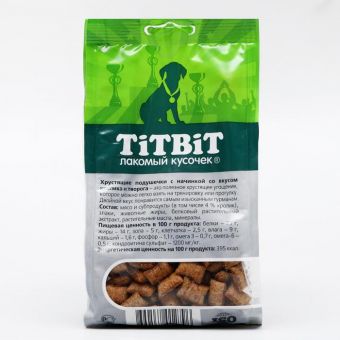 Хрустящие подушечки TiTBiT со вкусом кролика и творога для щенков, 95 г Хрустящие подушечки TiTBiT со вкусом кролика и творога для щенков, 95 г