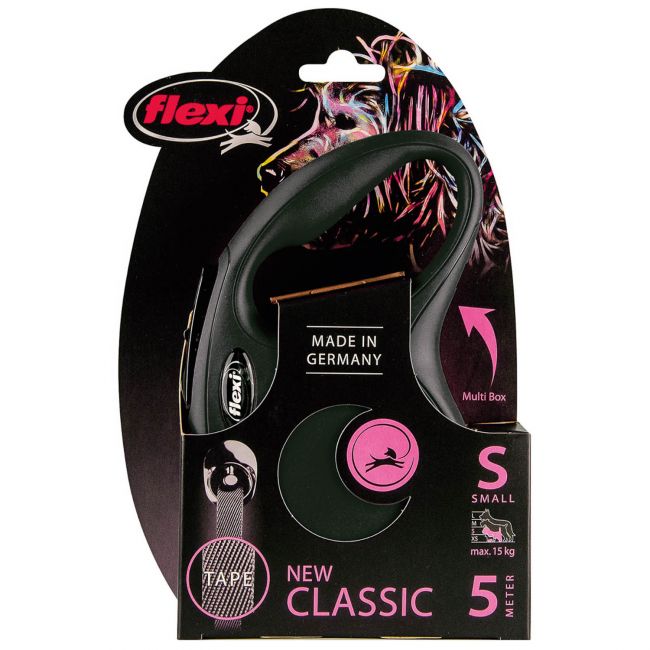 flexi рулетка New Classic S (до 15 кг) 5 м лента черная flexi рулетка New Classic S (до 15 кг) 5 м лента черная