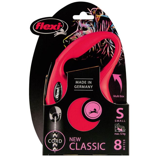 flexi рулетка New Classic S (до 12 кг) 8 м трос красная