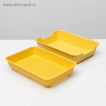 Туалет с сеткой "Белла" для кошек, 37 х 27 х 8 см, жёлтый Туалет с сеткой "Белла" для кошек, 37 х 27 х 8 см, жёлтый