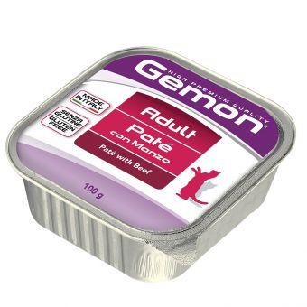 Влажный корм Gemon Cat для взрослых кошек, паштет с говядиной, консервы 100 г Влажный корм Gemon Cat для взрослых кошек, паштет с говядиной, консервы 100 г