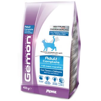 Сухой корм Gemon Cat для взрослых кошек, с тунцом и лососем 400 г Сухой корм Gemon Cat для взрослых кошек, с тунцом и лососем 400 г