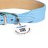 Ошейник Mr.Kranch для собак из натуральной кожи с QR-адресником, 30-35см, нежно-голубой Ошейник Mr.Kranch для собак из натуральной кожи с QR-адресником, 30-35см, нежно-голубой