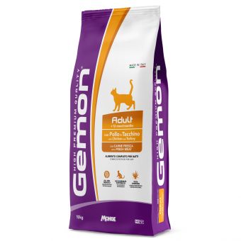 Сухой корм Gemon Cat для взрослых кошек, с курицей и индейкой 10 кг Сухой корм Gemon Cat для взрослых кошек, с курицей и индейкой 10 кг