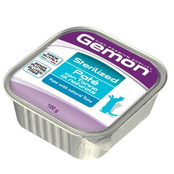 Влажный корм Gemon Cat Sterilized для стерилизованных кошек, паштет с тунцом, консервы 100 г Влажный корм Gemon Cat Sterilized для стерилизованных кошек, паштет с тунцом, консервы 100 г